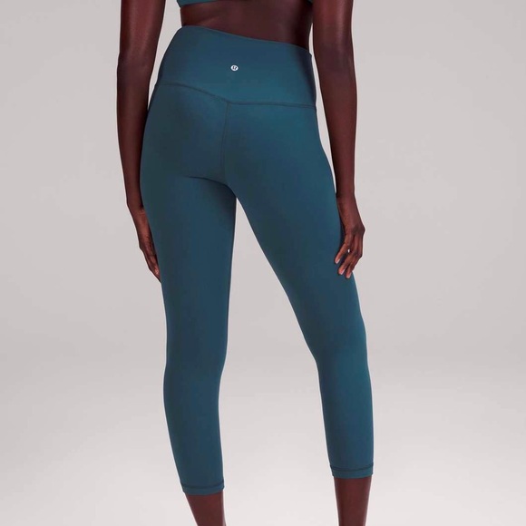 lululemon athletica Pants - Lululemon Align High-Rise Crop Leggings Blue Green Jasper Womens Size 10